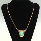 14K FIRE OPAL & DIAMOND ENHANC