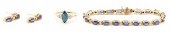 14K GEMSTONE & DIAMOND RING, B