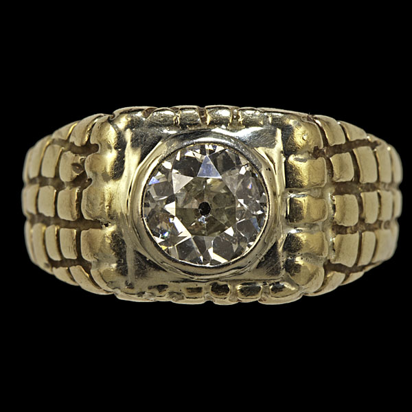 14k Gentleman's Diamond Signet Ring