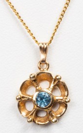 14K GOLD & 10K GF BLUE SPINEL