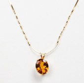 14K GOLD 1.80CT. OVAL MADEIRA