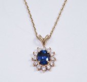14K GOLD 1.95 CT TANZANITE & .