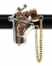 14K GOLD 1CT DIAMOND PISTOL &