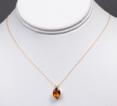 14K GOLD 2.2CT. MADEIRA CITRIN