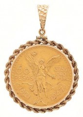 14K GOLD 50 PESO COIN PENDANT1