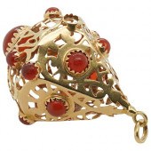 14K GOLD & AMBER ETRUSCAN STYL