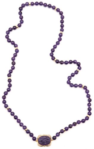 14K GOLD & AMETHYST BEAD