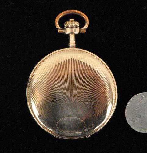 14K GOLD ANCRE POCKET WATCH, HUNTER