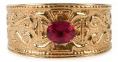 14K GOLD AND 6 CARAT RUBELLITE