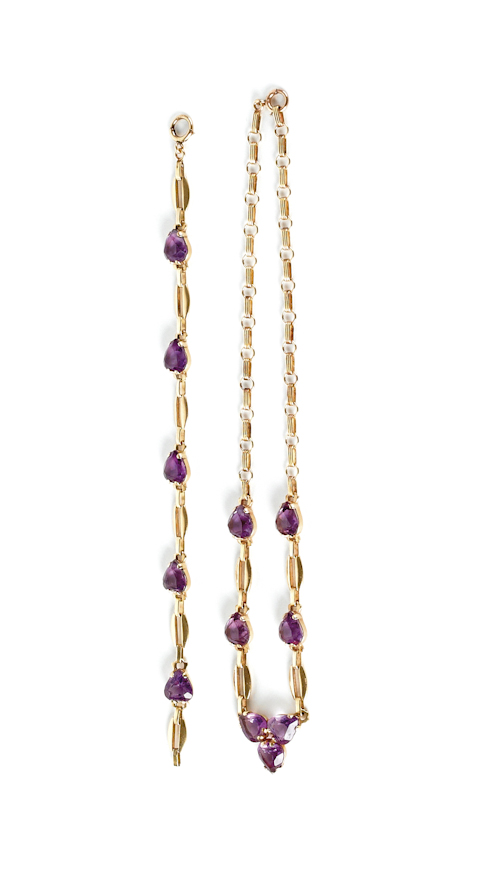 14K gold and amethyst necklace