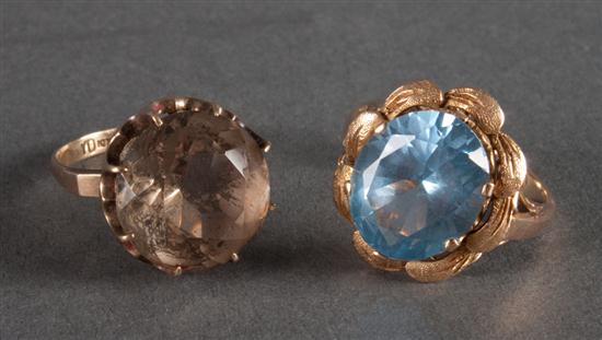 14K gold and blue gemstone cocktail