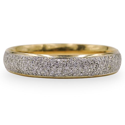 14K GOLD AND DIAMOND BANGLE