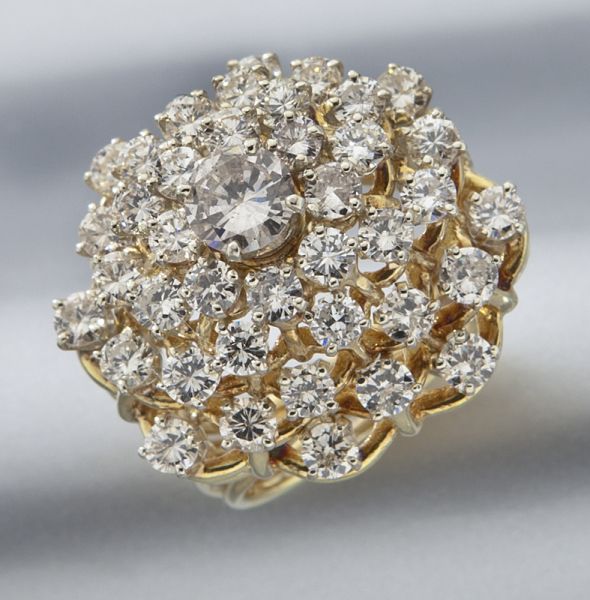 14K gold and diamond dome
