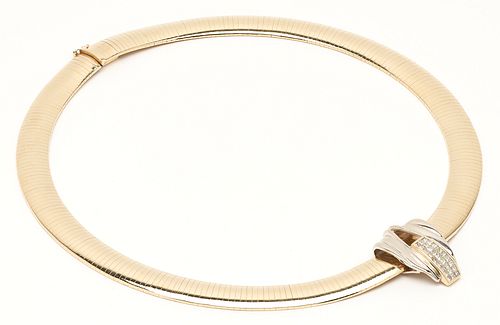 14K GOLD AND DIAMOND OMEGA