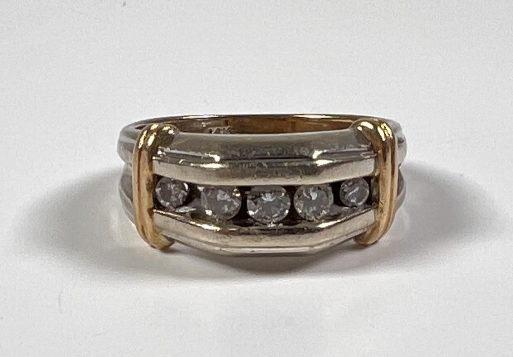 14K GOLD AND DIAMOND RINGMarked