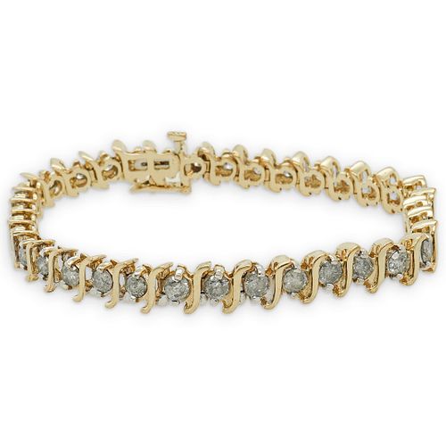 14K GOLD AND DIAMOND TENNIS