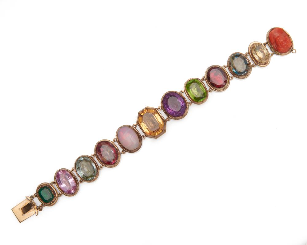 14K GOLD AND GEMSET BRACELET14K