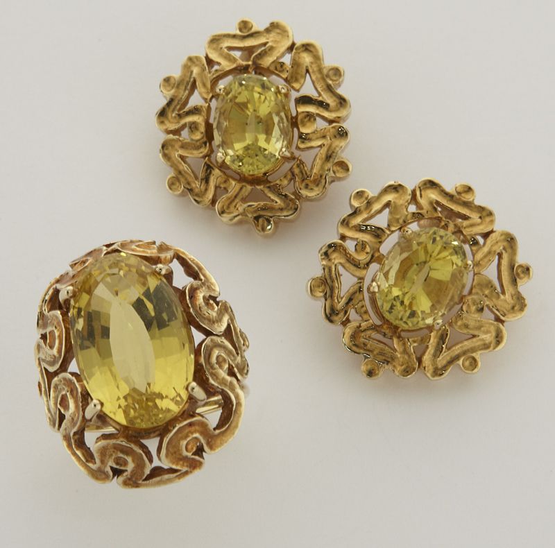 14K gold and golden beryl dinner