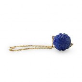 14K GOLD AND LAPIS BRACELETDES