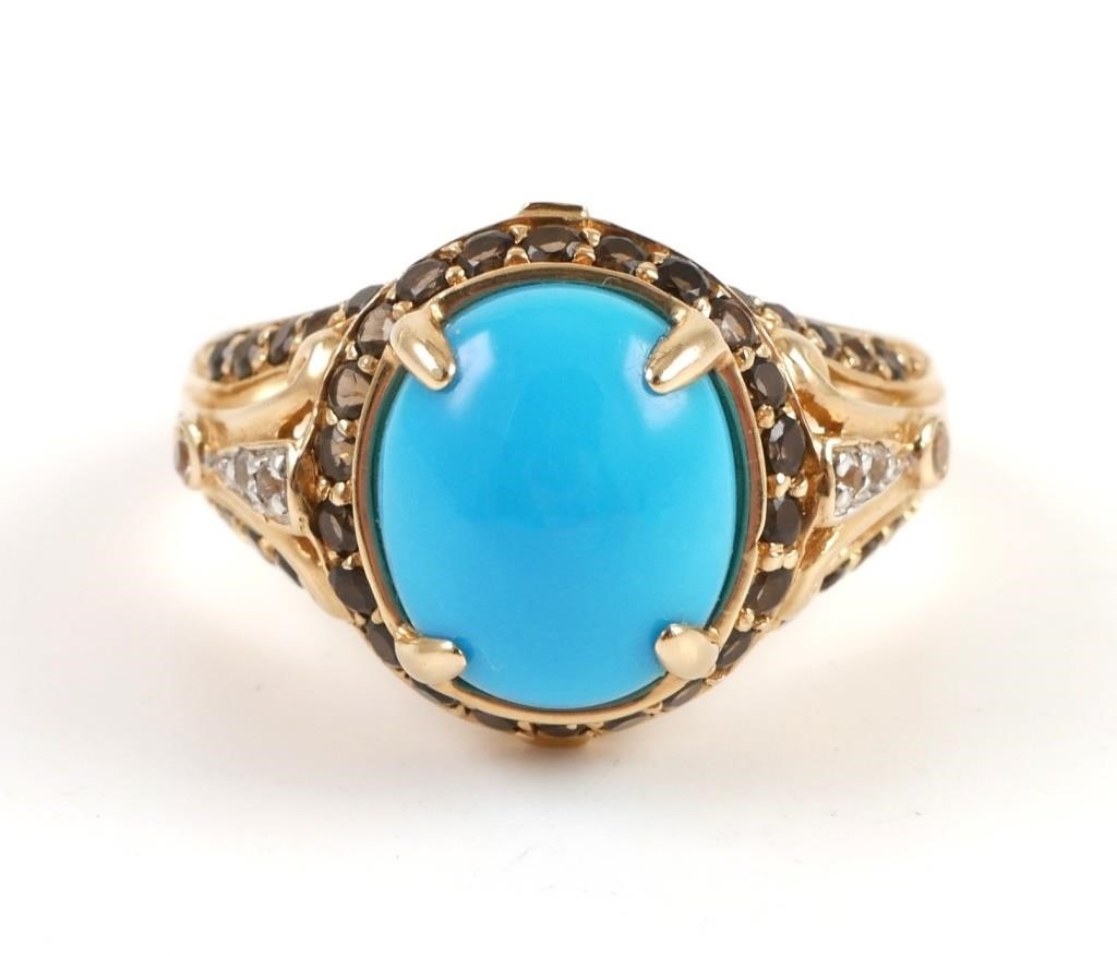 14K GOLD AND QUARTZ RING14K