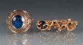 14K gold and star sapphire tie