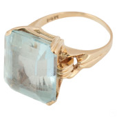 14K GOLD ANTIQUE AQUAMARINE GE