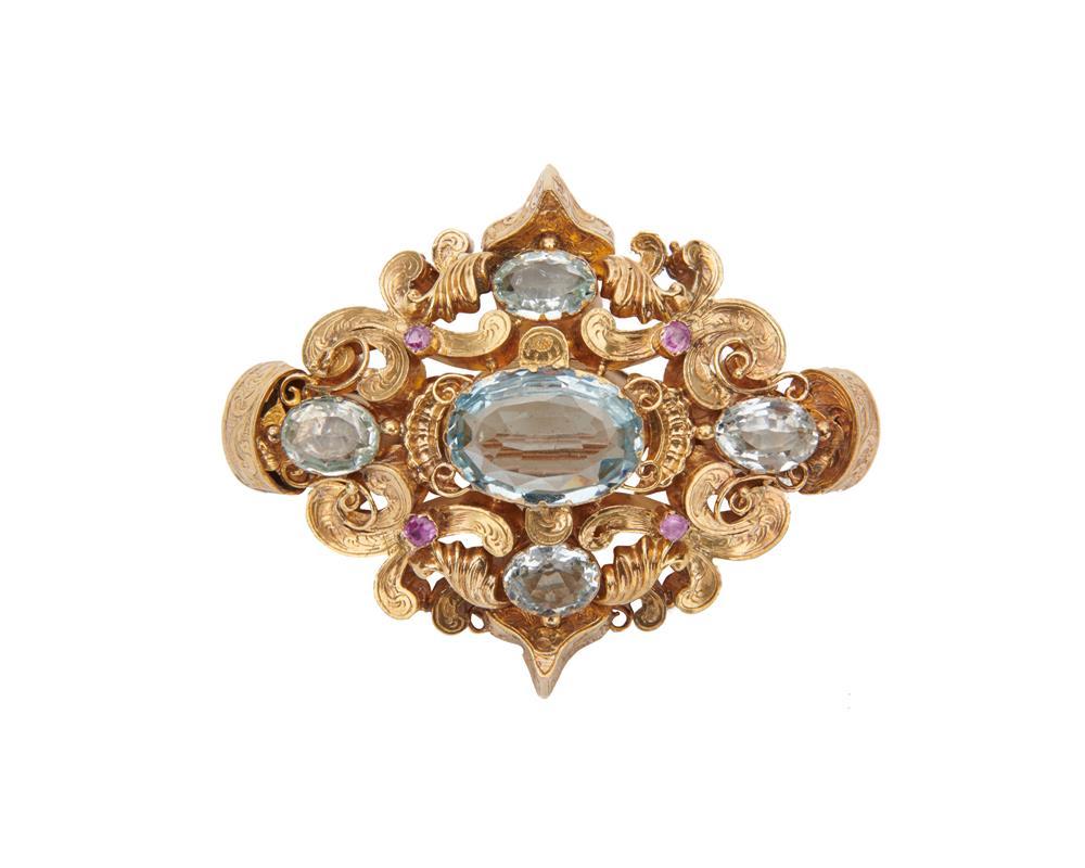 14K GOLD, AQUAMARINE, AND