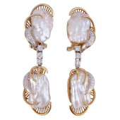 14K GOLD BAROQUE BIWA PEARL DI