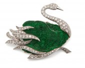 14K GOLD, CARVED JADEITE, AND
