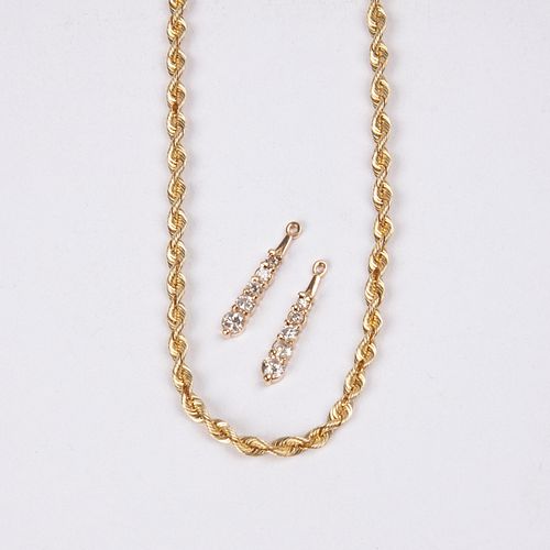 14K GOLD CHAIN AND DIAMOND