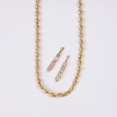 14K GOLD CHAIN AND DIAMOND SLI