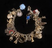 14K GOLD CHARM BRACELET WITH C