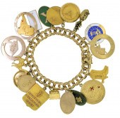 14K GOLD CHARM BRACELET WITH G