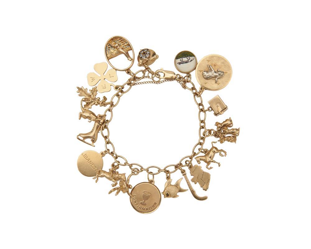 14K GOLD CHARM BRACELET14K Gold