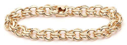14K GOLD CHARM BRACELETLadies 14K
