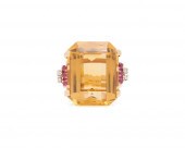 14K GOLD, CITRINE, RUBY, AND D