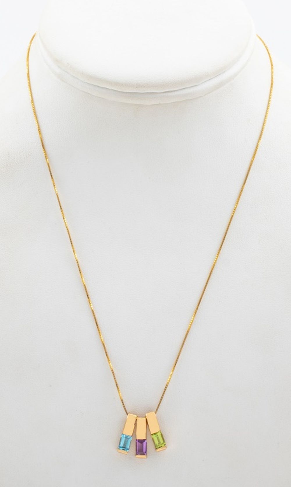 14K GOLD COLORED STONES PENDANTS