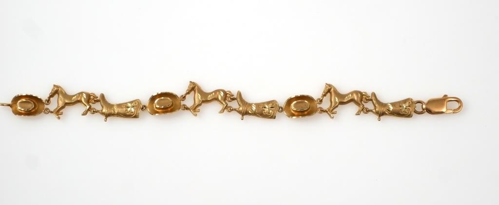 14K GOLD COWBOY HAT HORSE AND