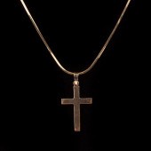 14K GOLD CROSS NECKLACE, SIGNE