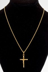 14K GOLD CRUCIFIX PENDANT NECK