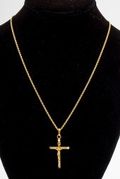 14K GOLD CRUCIFIX PENDANT NECK