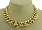 14K GOLD CUBAN LINK NECKLACE.