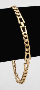 14K GOLD CURB LINK BRACELET W