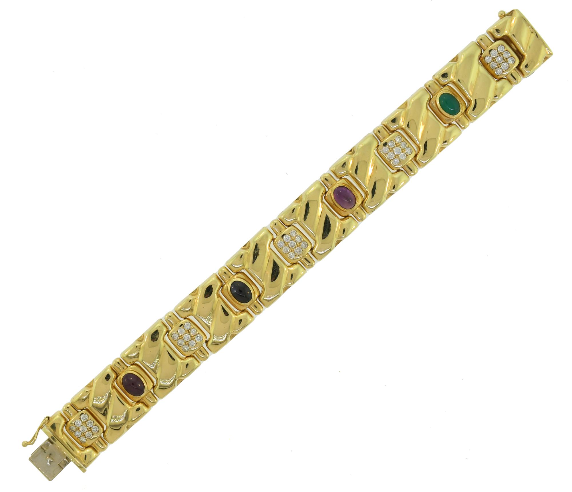 14K GOLD DIAMOND AND COLORED