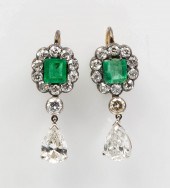 14K GOLD, DIAMOND AND EMERALD