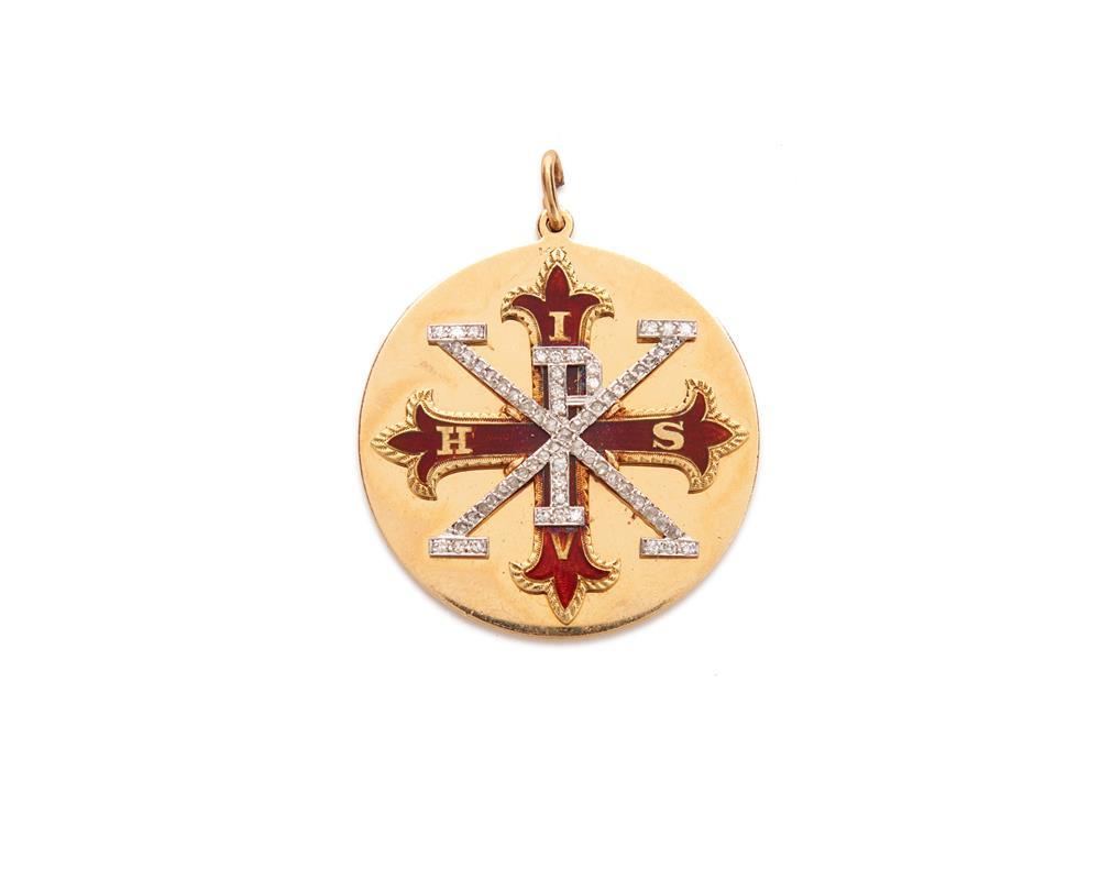 14K GOLD, DIAMOND, AND ENAMEL CHI