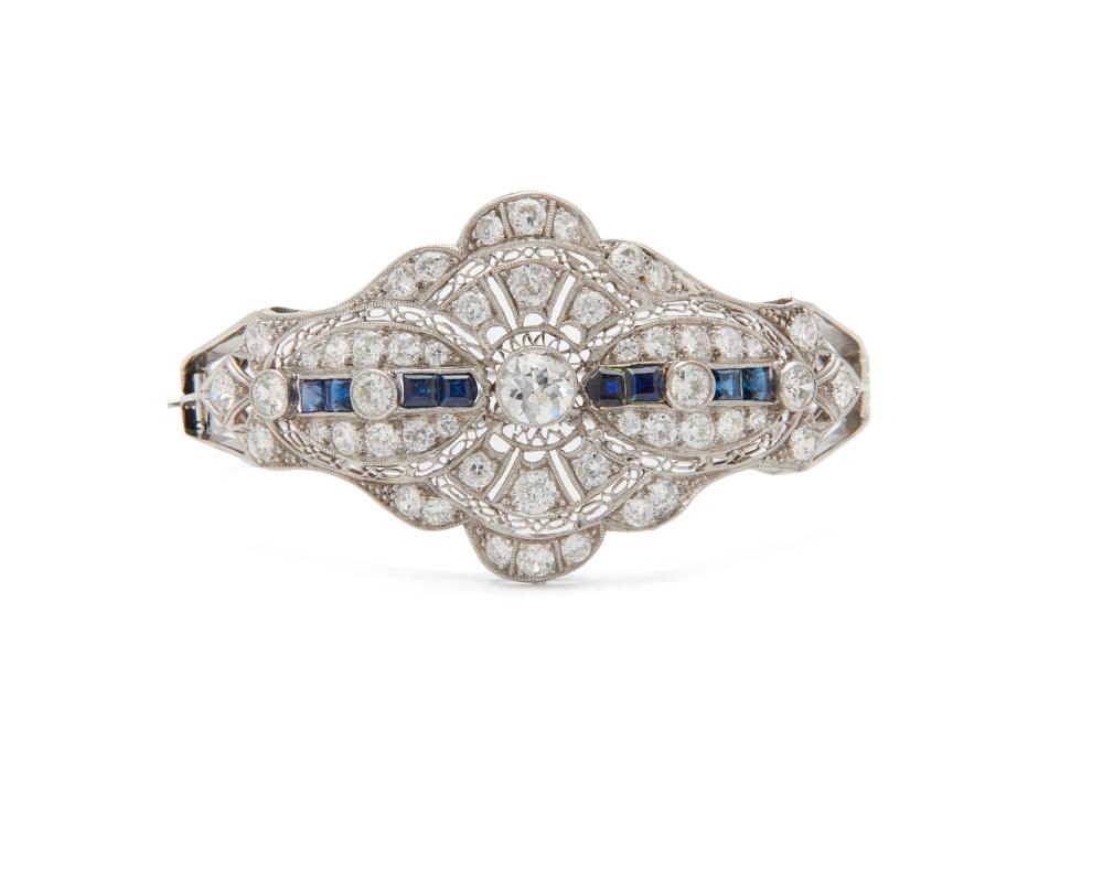 14K GOLD, DIAMOND, AND SAPPHIRE