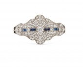 14K GOLD, DIAMOND, AND SAPPHIR