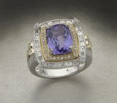14K gold diamond and tanzanite