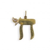 14K GOLD & DIAMOND CHAI PENDAN